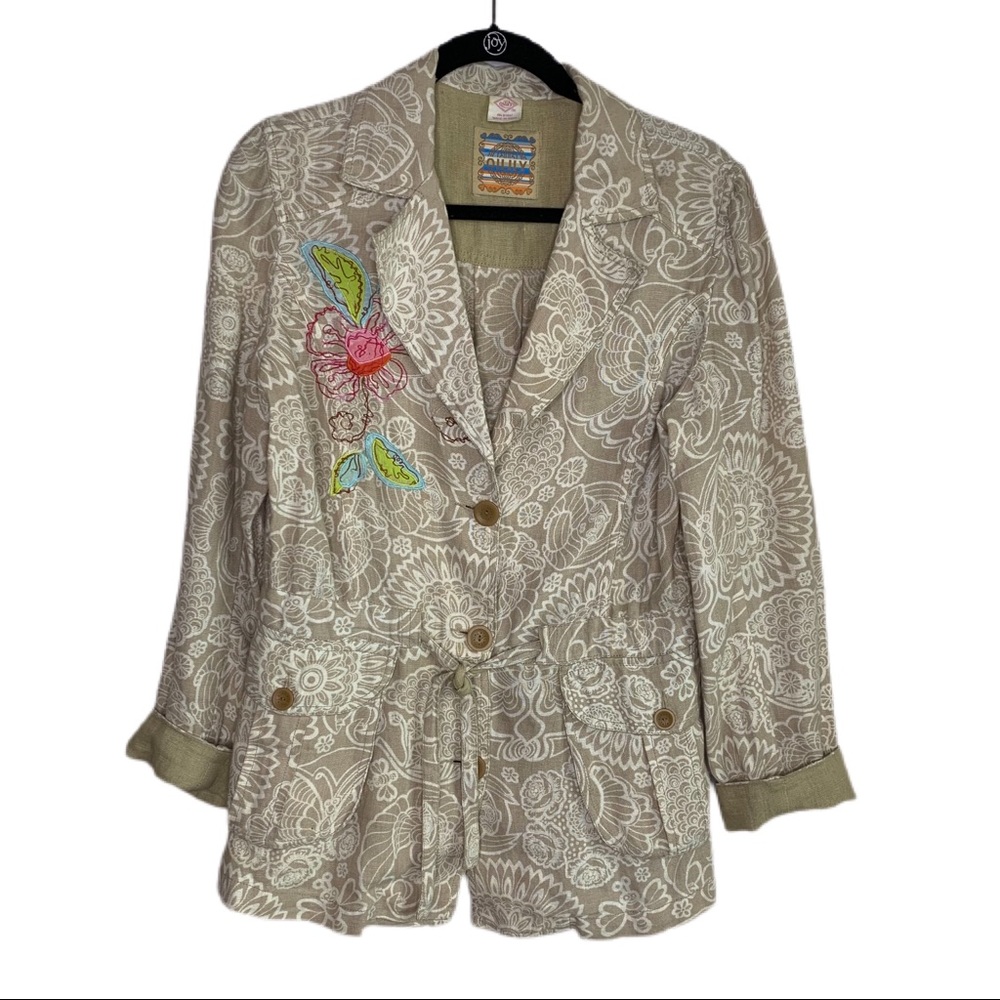 Oilily Linen Embroidered Utility Jacket - Picture 1 of 16